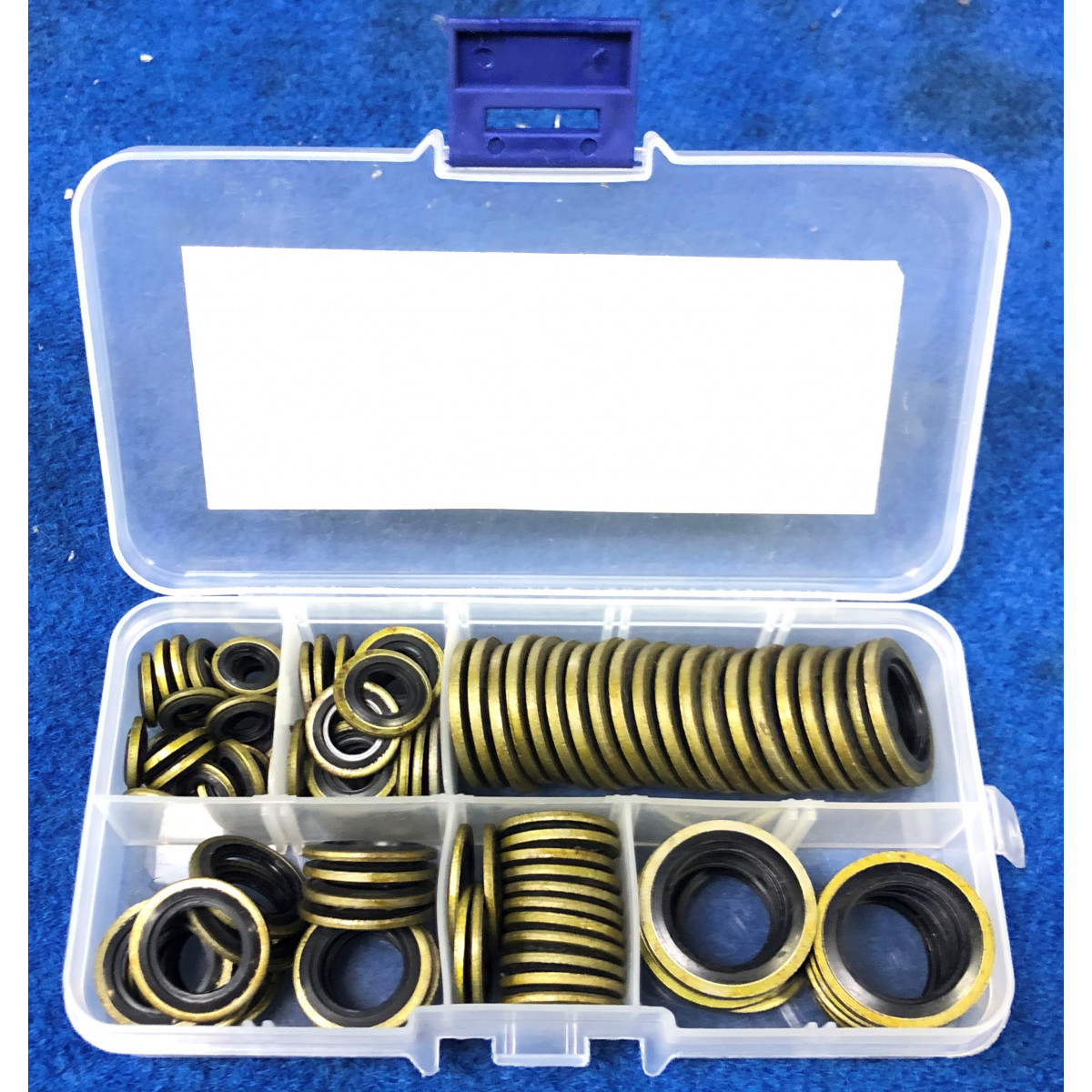 235-Piece Metric & Imperial Bonded Washer Seal Kit – Nitrile Rubber & Mild Steel