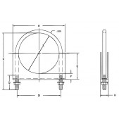 U-Clamp / U-Clip for 3" Pipe (Clamp Width:80mm)