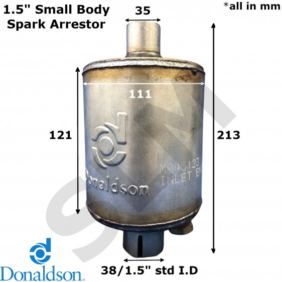 Donaldson Spark Arrestor 1.5" / 1-1/2" / 38mm (Small Body type) M045123