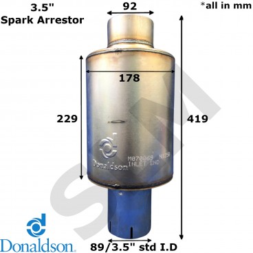 Donaldson Spark Arrestor 3.5" / 3-1/2" / 76mm M070069