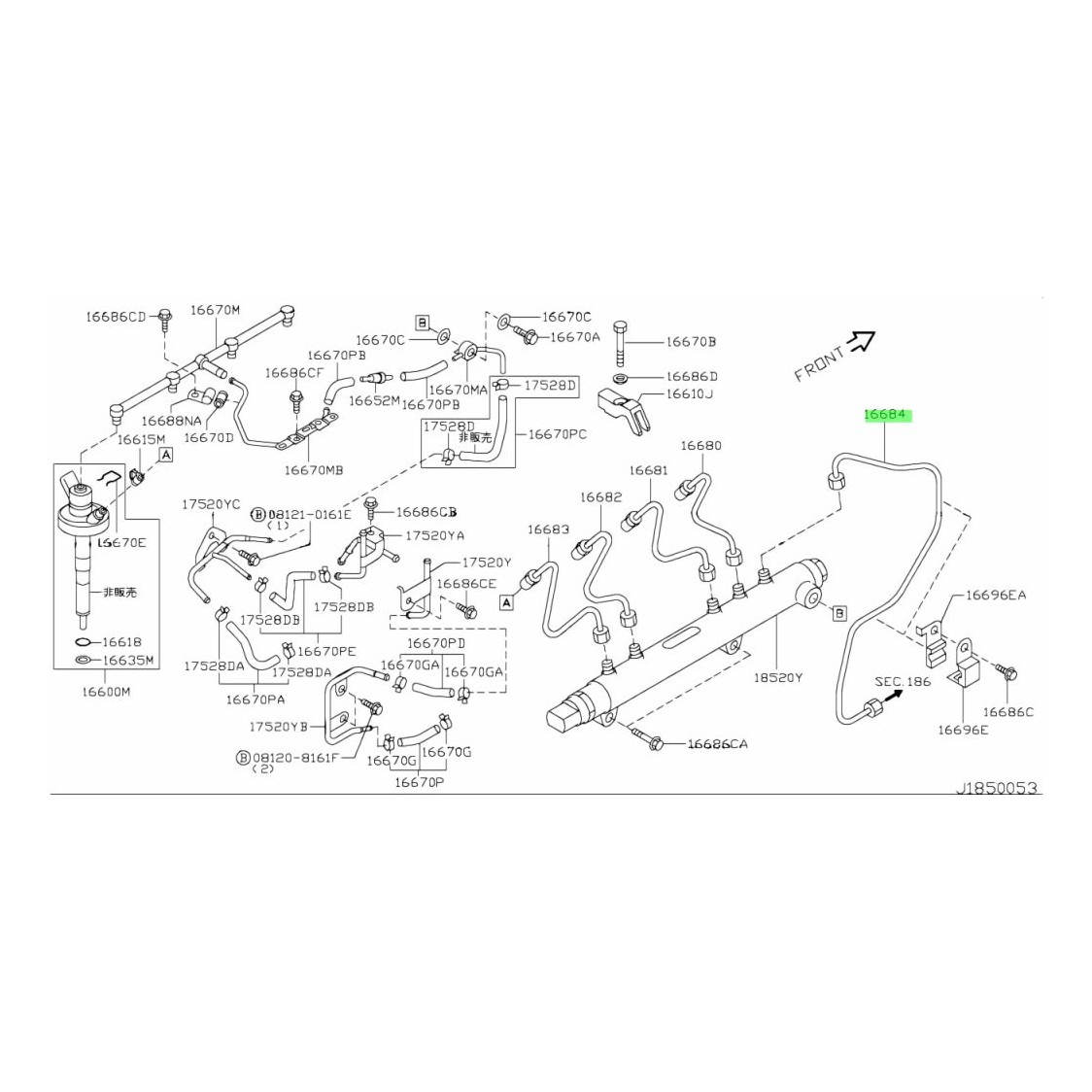 Buy Nissan Cabstar F24 16684MA70A Fuel Injection Tube No. 5 Sing Lee